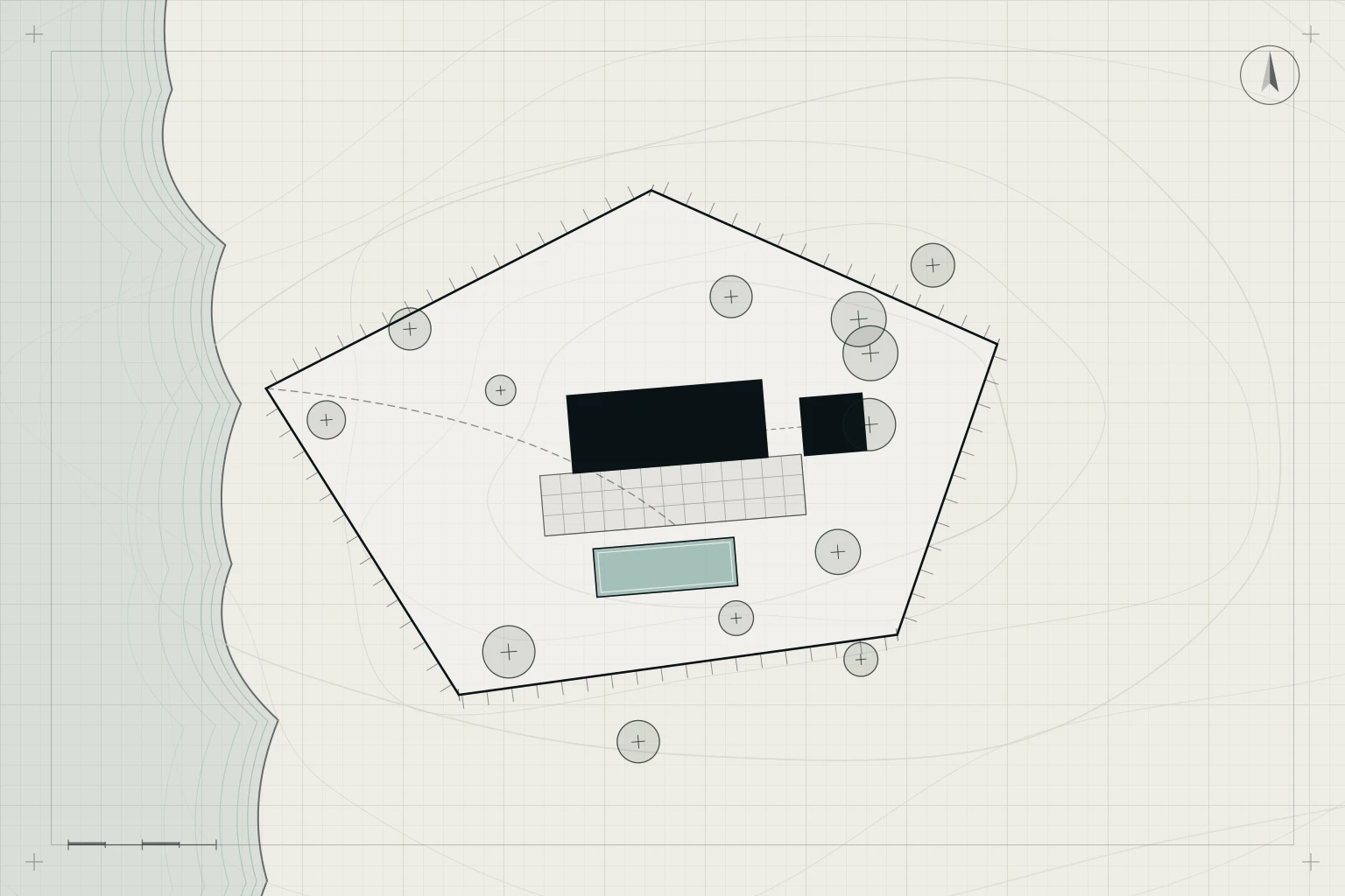 Plan de masse — Villa contemporaine face au large, Antibes